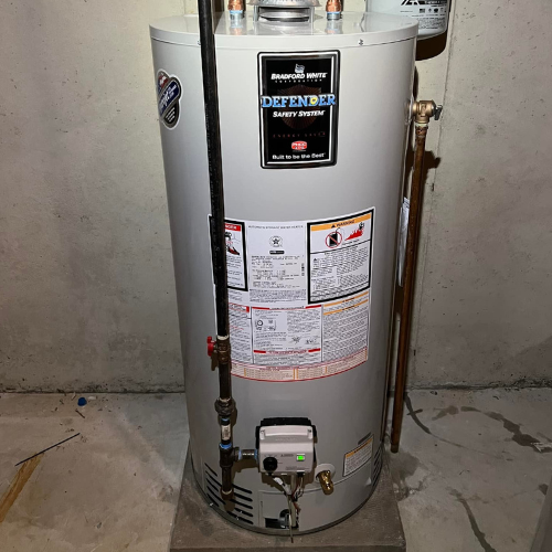 Natural Gas Water Heater replacement for failing water heater.
